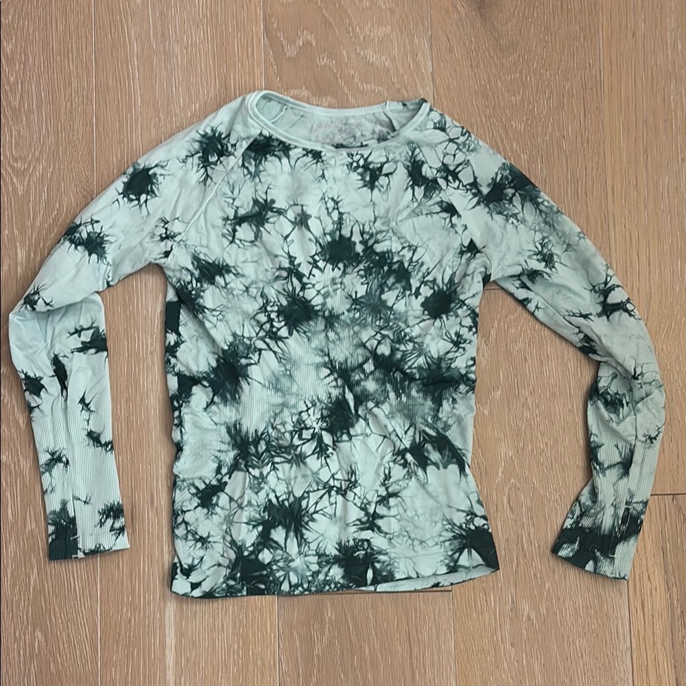 Zella Green Tie-Dye Long Sleeve Tee